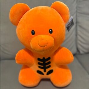 Orange Skeleton Bear Halloween Plush - NWT